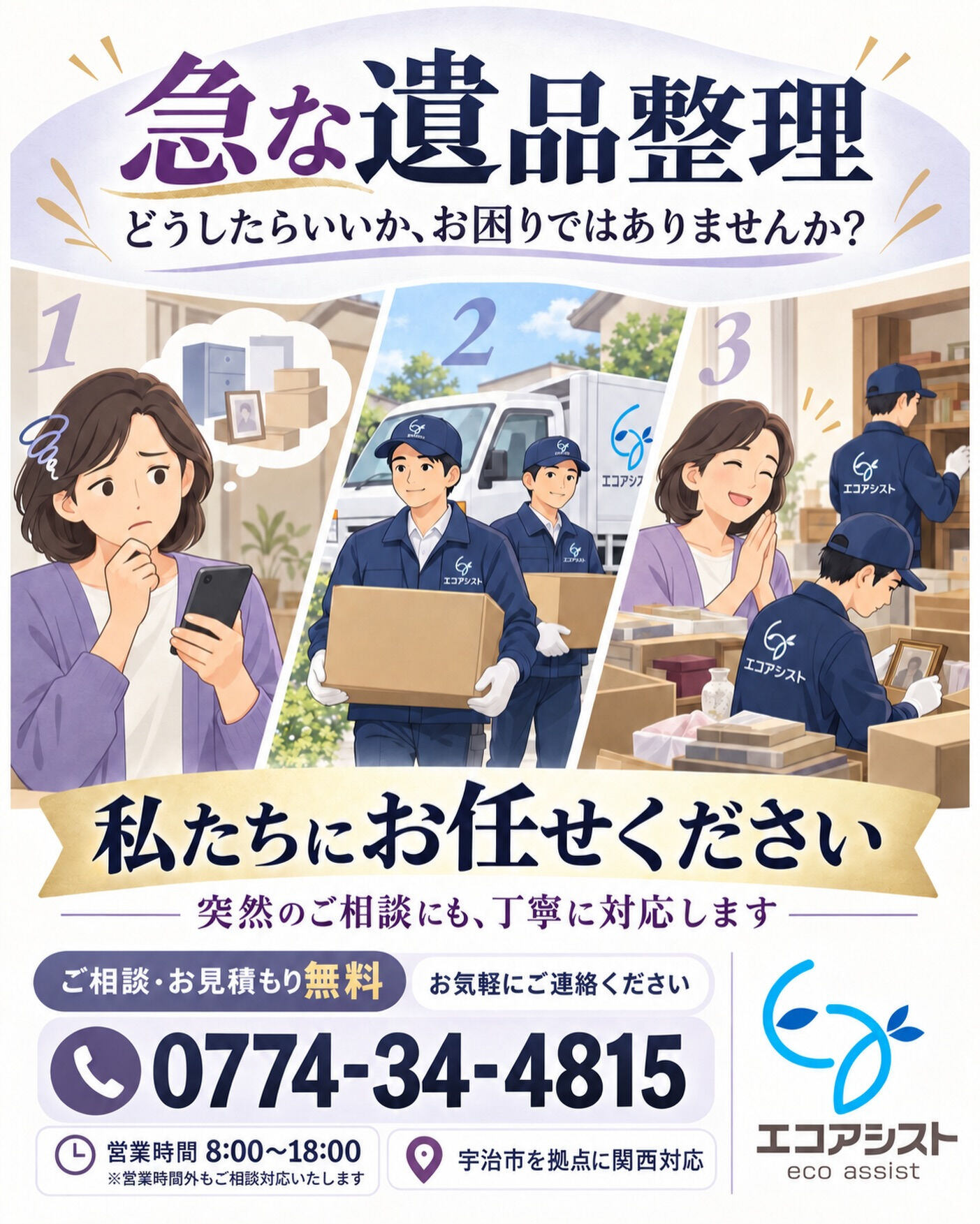 急な遺品整理で、